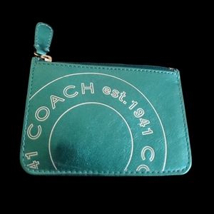 NWT *Rare* Coach Card Wallet - Metallic Teal